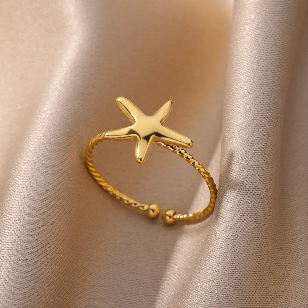 Stainless Steel Rings for Women Waterproof Open Gold Color Ring Wedding Couple Band Jewelry Gifts Free Shipping Items anillos
