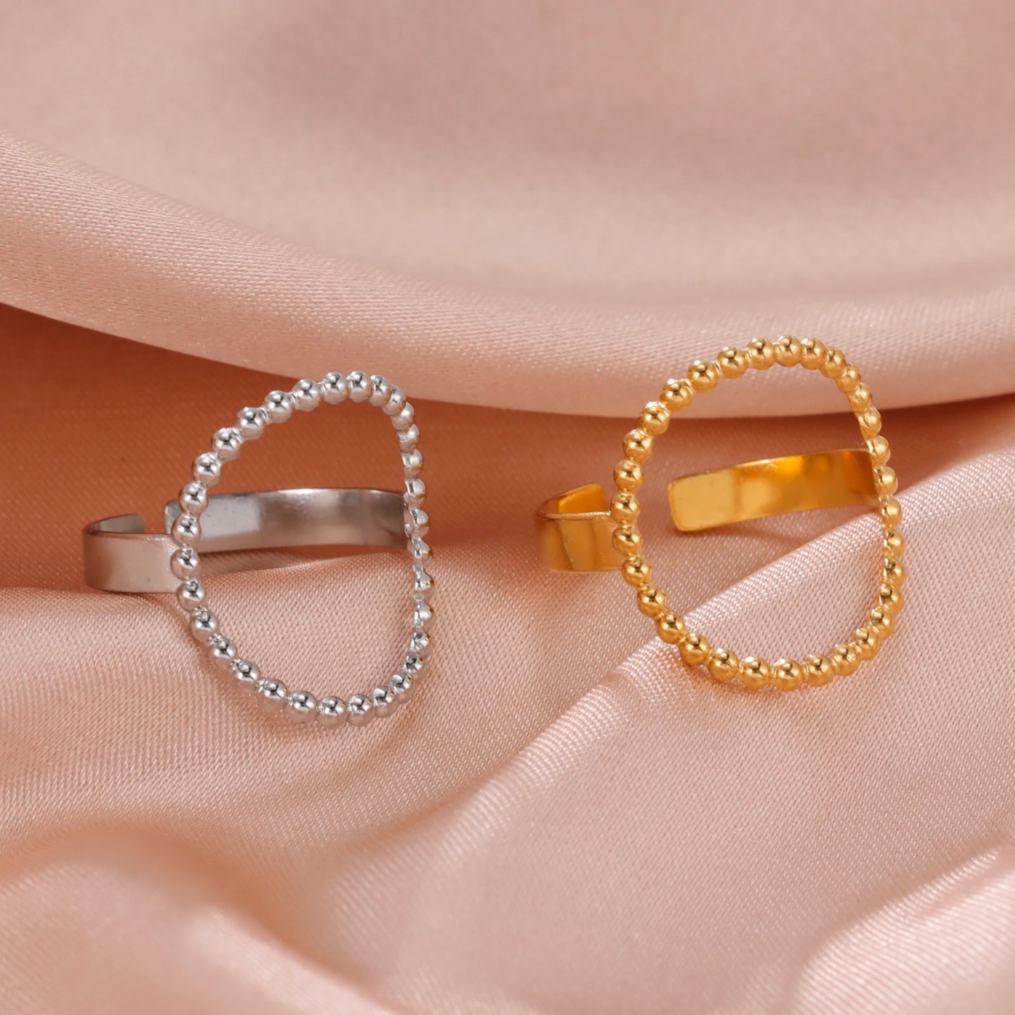 Skyrim Stainless Steel Women Rings Geometric Heart Aesthetic Adjustable Open Finger Ring Fashion Party Jewelry Gifts Wholesale